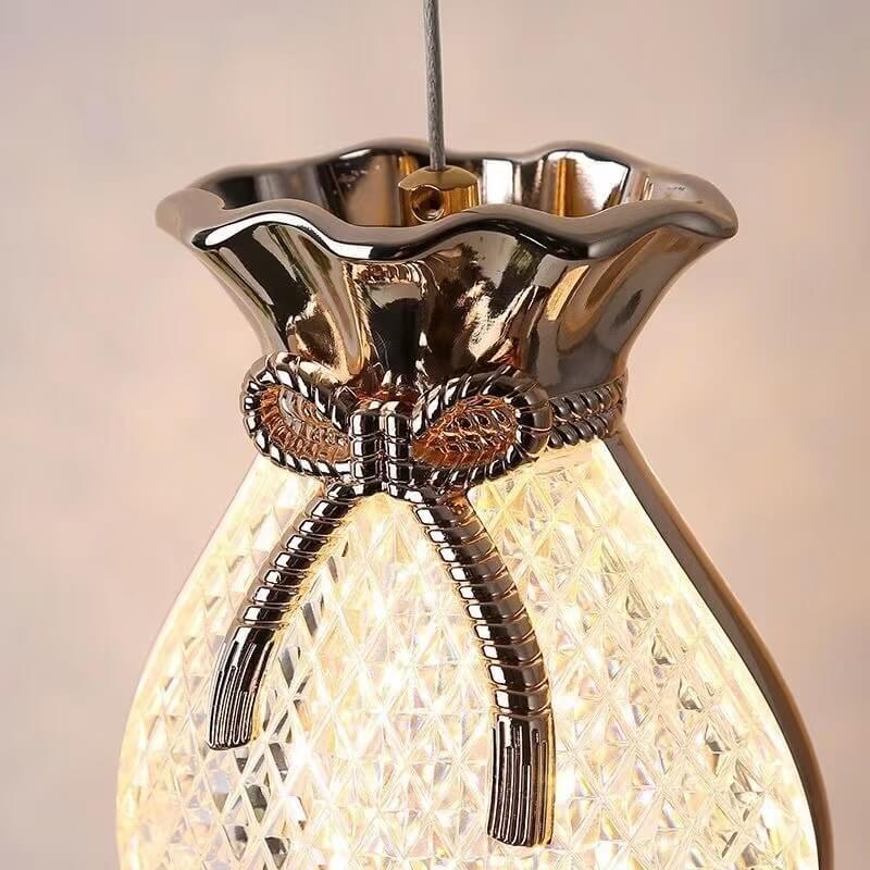 Contemporary Creative Iron Acrylic Arc 1-Light Pendant Light For Living Room