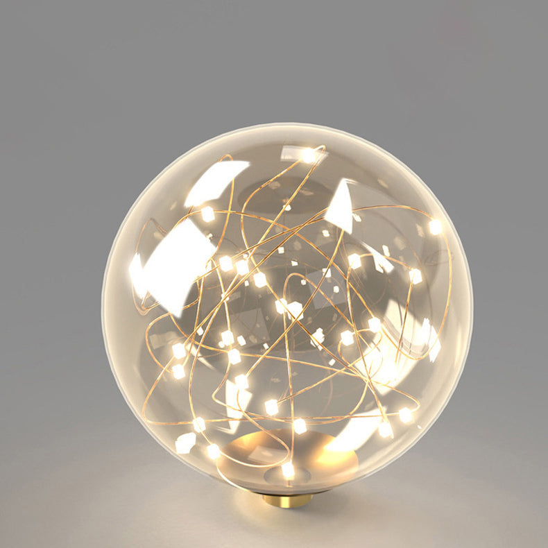 モダンなミッドセンチュリースタイルのアイアンフレームガラスバブルLEDシャンデリア(リビングルーム用)