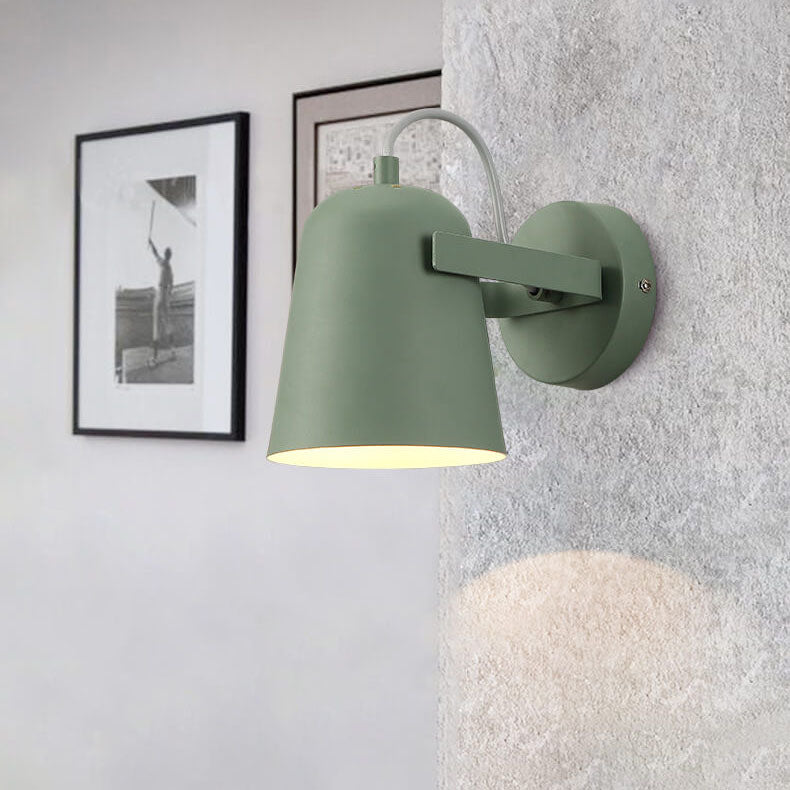 Nordic Macaron Iron Cylinder Dome 1-Light Wall Sconce Lamp