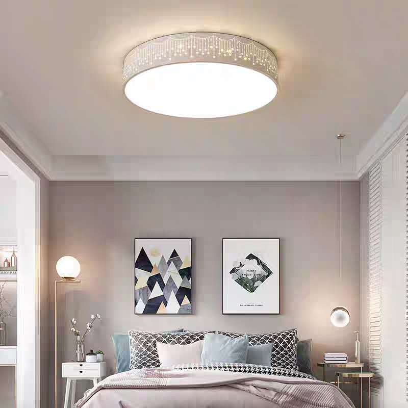Modern Creative Meteor Round Children's Iron Acrylic LED Flush Mount Light