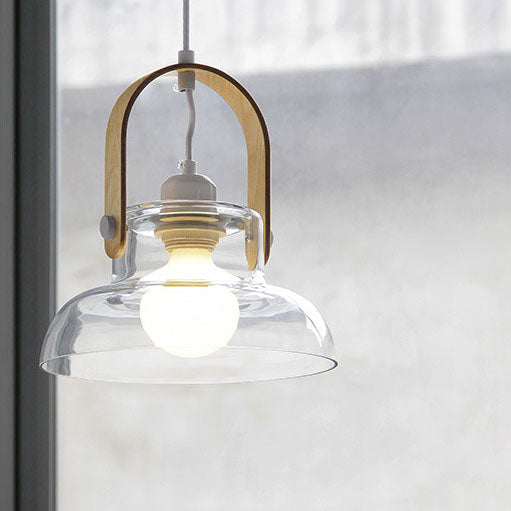 現代的なスカンジナビアのラウンドカップボウルアイアンガラス1ライトペンダントライトリビングルーム用