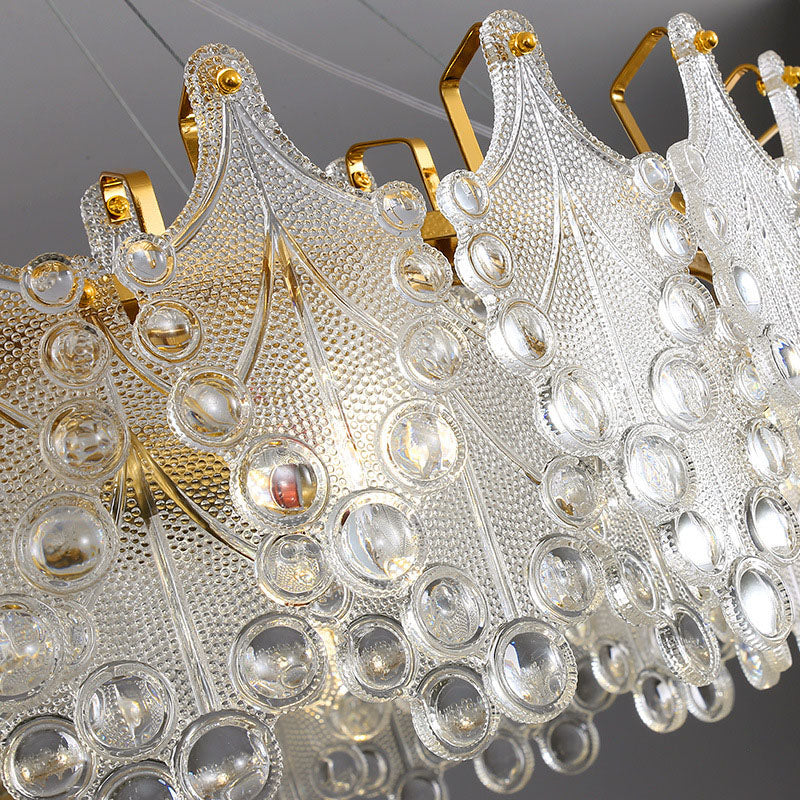 Modern Light Luxury Creative Crystal Cylinder 6-Light Semi-Flush Mount Ceiling Light