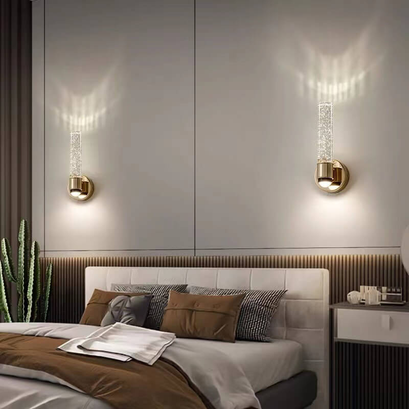 Modern Light Luxury Bubble Crystal Column Aluminum LED Wall Sconce Lamp