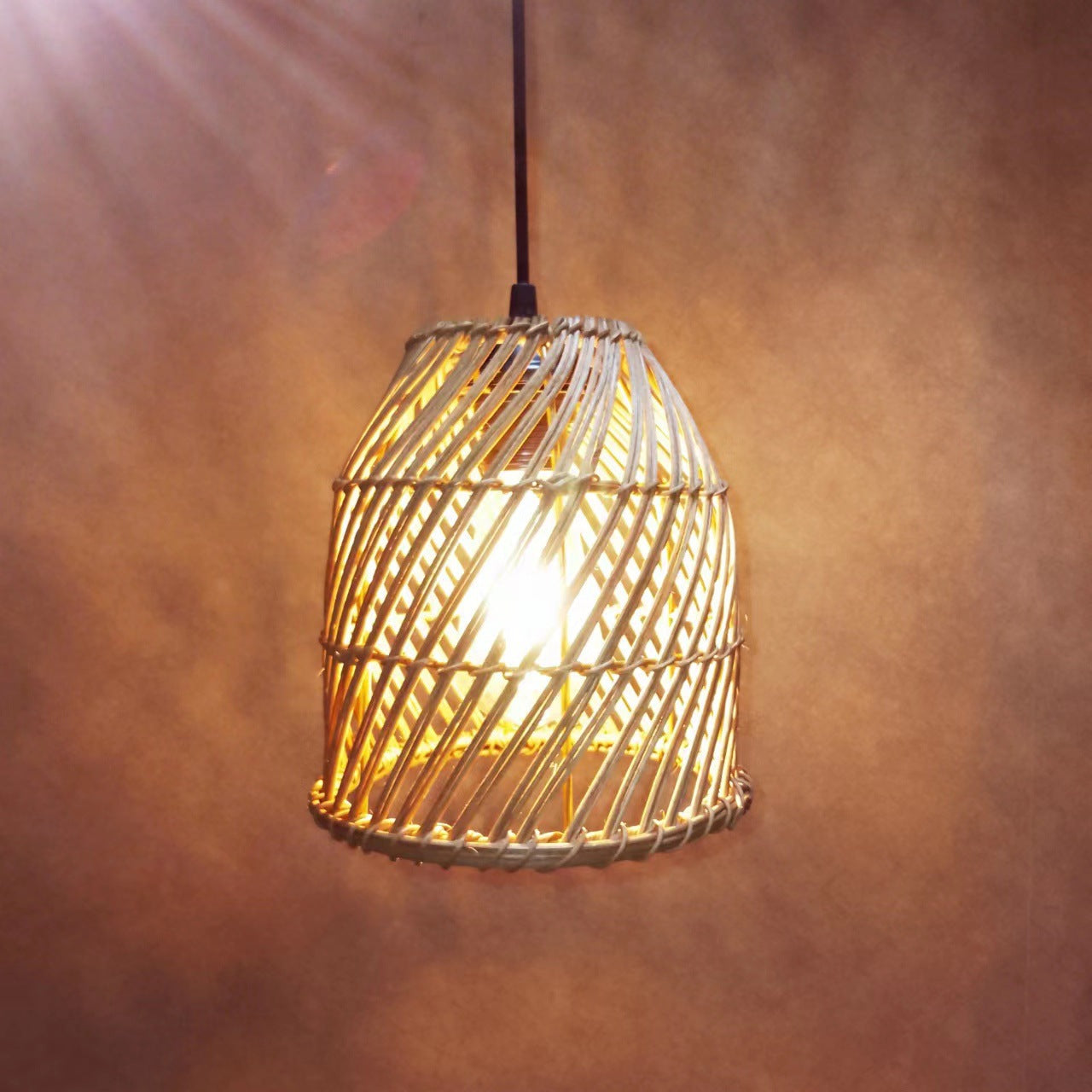 Japanese Minimalist Rattan Weaving 1-Light Pendant Light