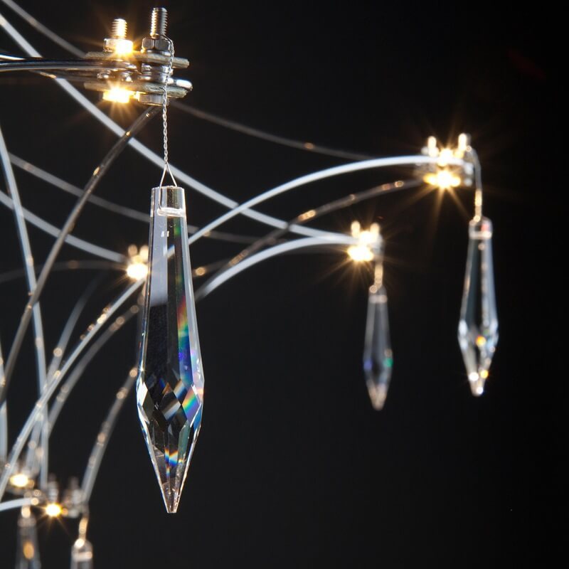 ثريا كريستال LED نحاسية شبكية عصرية بسيطة