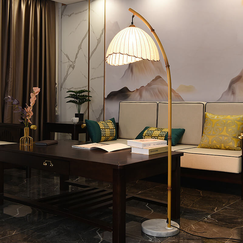 Retro Zen Simulation Bamboo Pole 1-Light Standing Floor Lamp