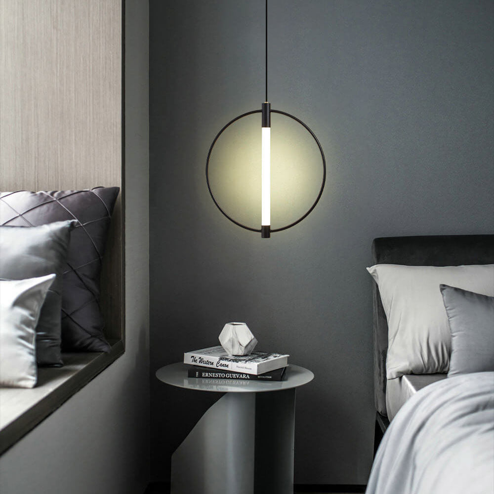 Nordic Modern Ring Wrought Iron Acrylic LED Pendant