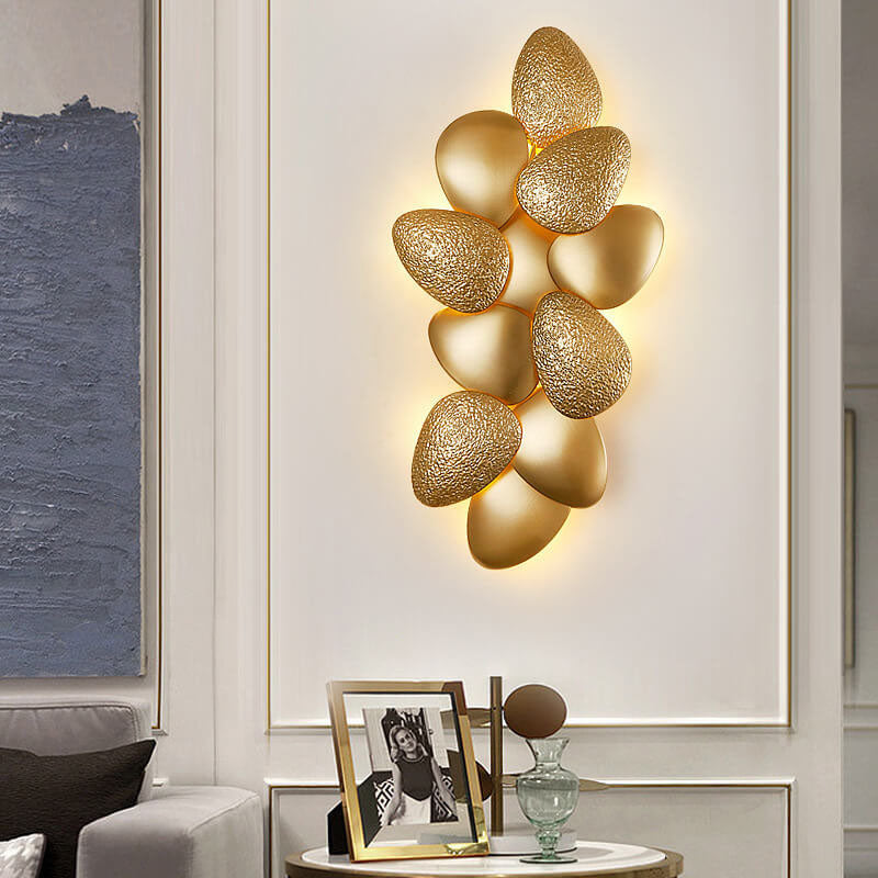 Modern Luxury Gold Stainless Steel Pebble 3/6 Light Wall Sconce Lamp