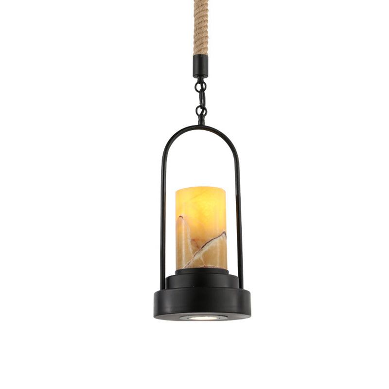 Vintage Industrial Candle 1-Light Hemp Wire LED Pendant Light