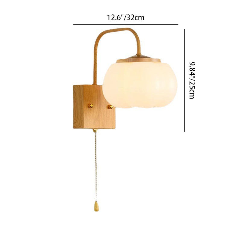 French Simple Cream Style Raw Kapok 1-Light Wall Sconce Lamp