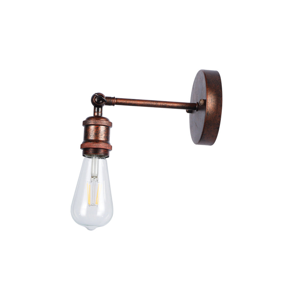 Contemporary Industrial Round Iron 1-Light Wall Sconce Lamp For Living Room
