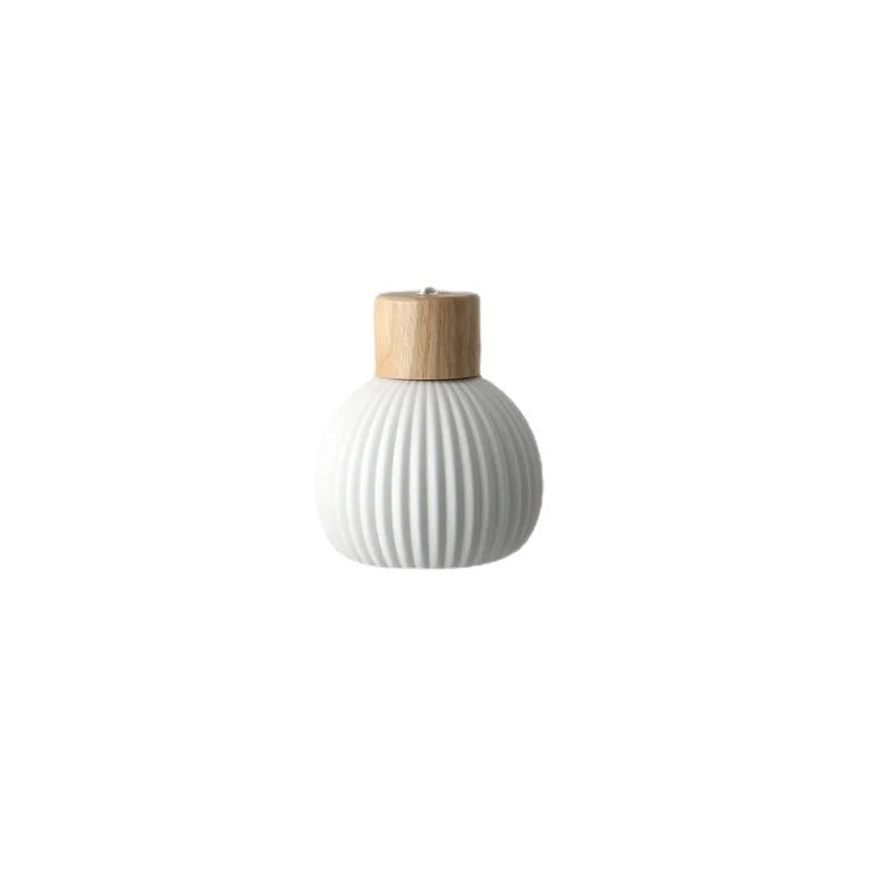 Modern Nordic Ceramic Wood Circle Round 1-Light Pendant Light For Dining Room