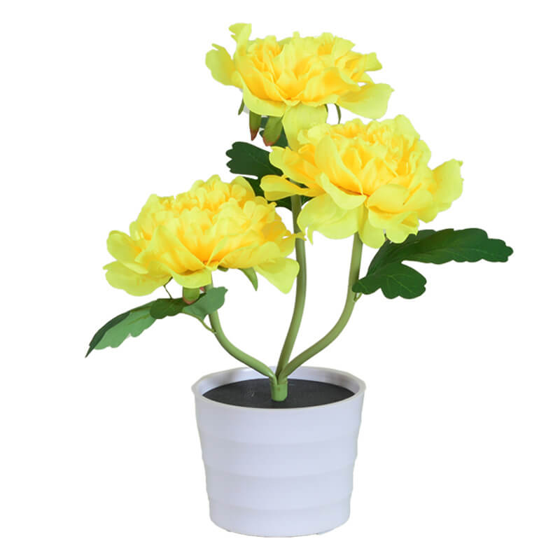 Outdoor Solar Simulation Peony Flower Bonsai Decoration LED Table Lamp