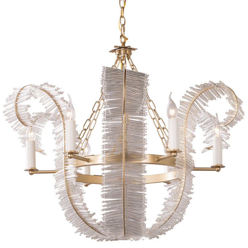 伝統的なヴィンテージアイアンバナナリーフ型キャンドルスティック4/6ライトシャンデリアリビングルーム用