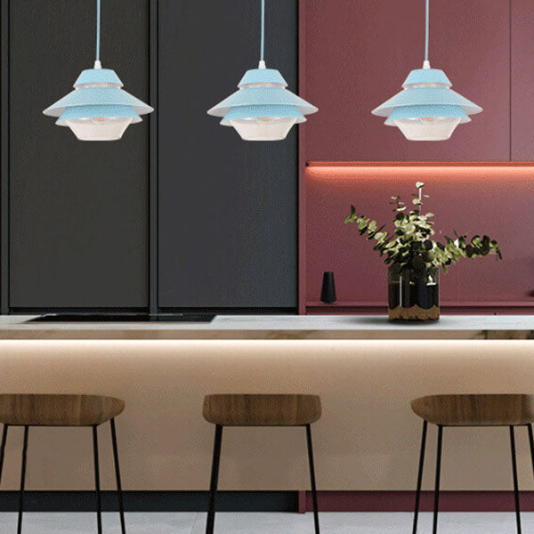Modern Minimalist Flying Saucer Macaron 1-Light Pendant Light