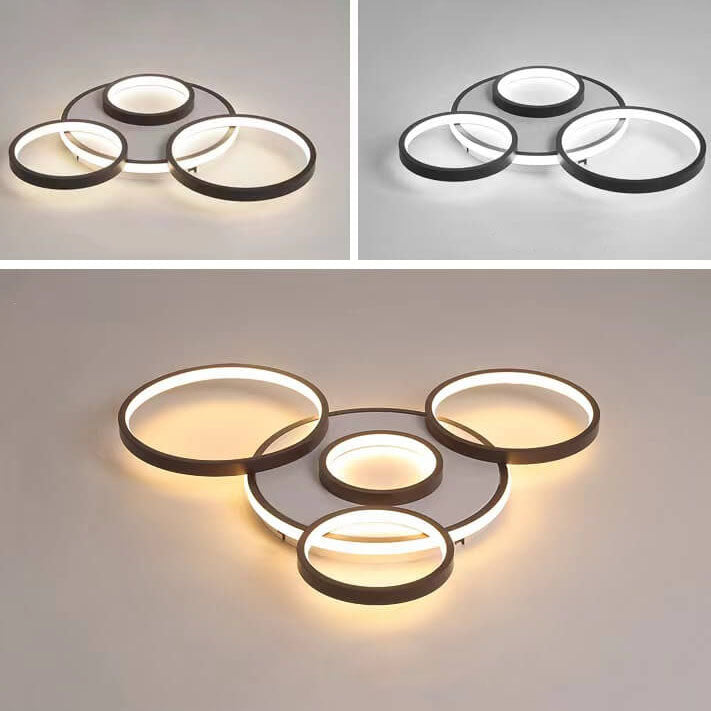 Modern Light Luxury Circular Combination Aluminum LED Flush Mount Ceiling Light