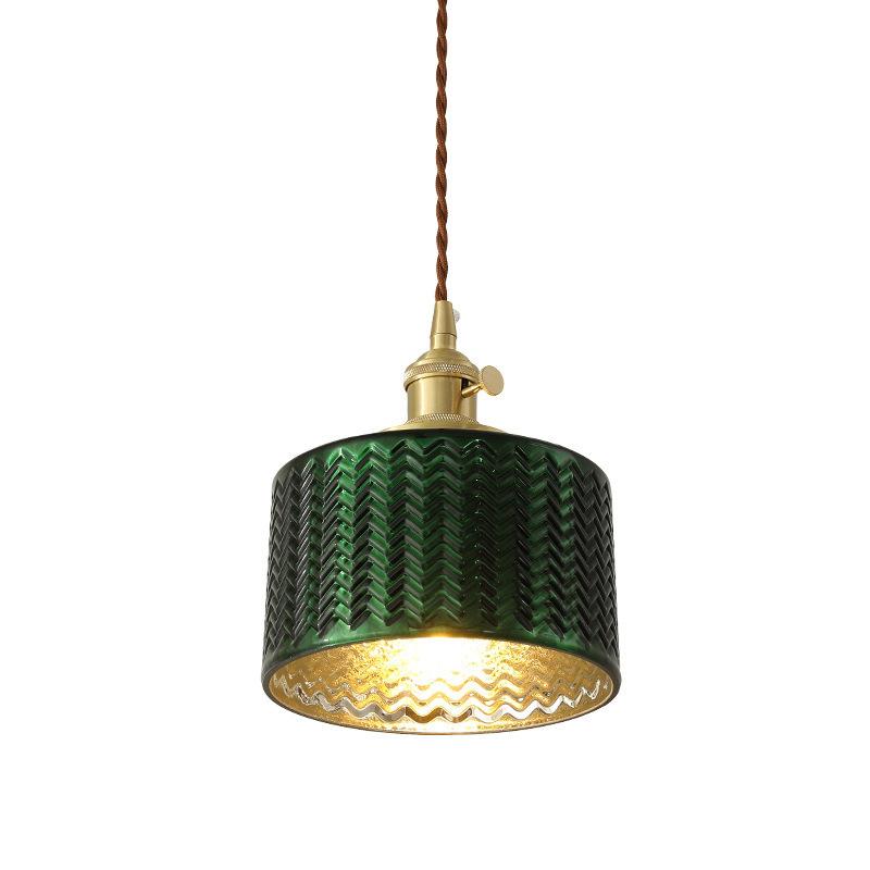 Nordic Vintage Green Brass Glass 1/2/3 Light Island Light Chandelier