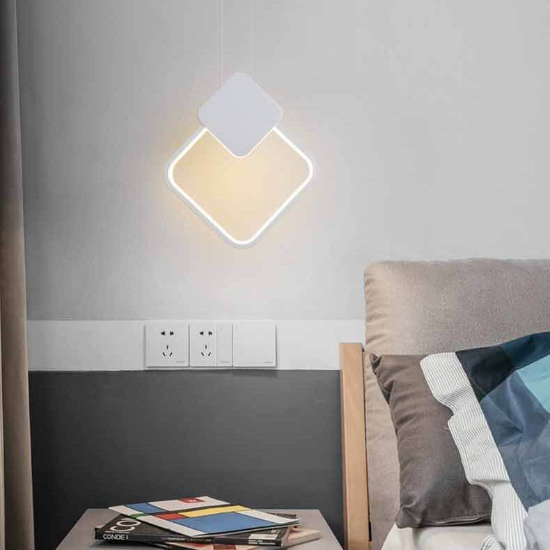 مصباح LED دائري هندسي من الحديد بتصميم بسيط وعصري لغرفة النوم