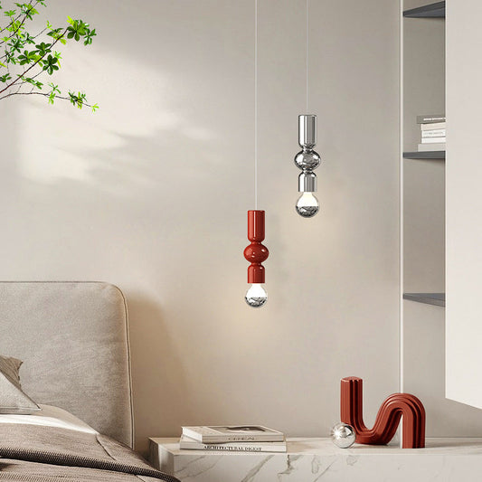 مصباح LED معلق لغرفة النوم بتصميم معاصر من الحديد الكريمي الإسكندنافي على شكل قرع