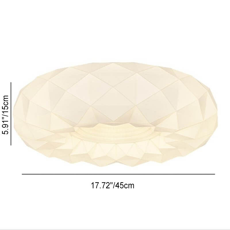Nordic Minimalist White Round Geometric Texture LED Flush Mount Ceiling Light