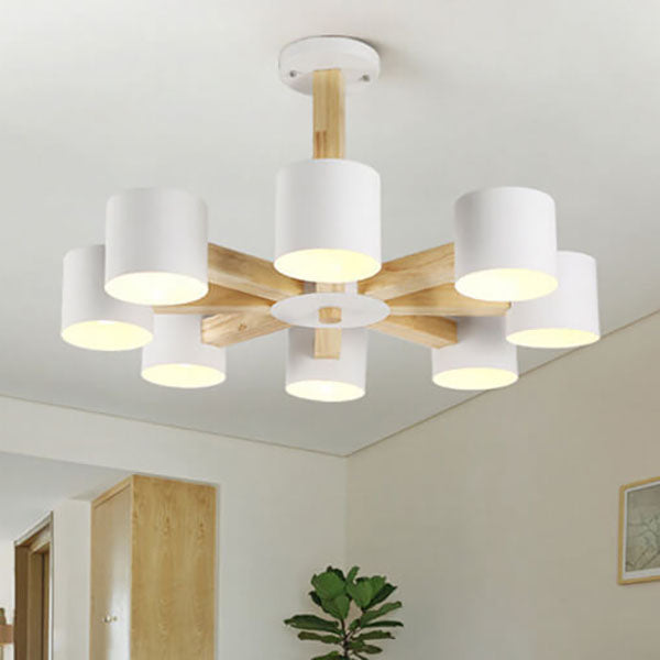 Scandinavian Minimalist Log 6/8-Light Island Light Chandelier