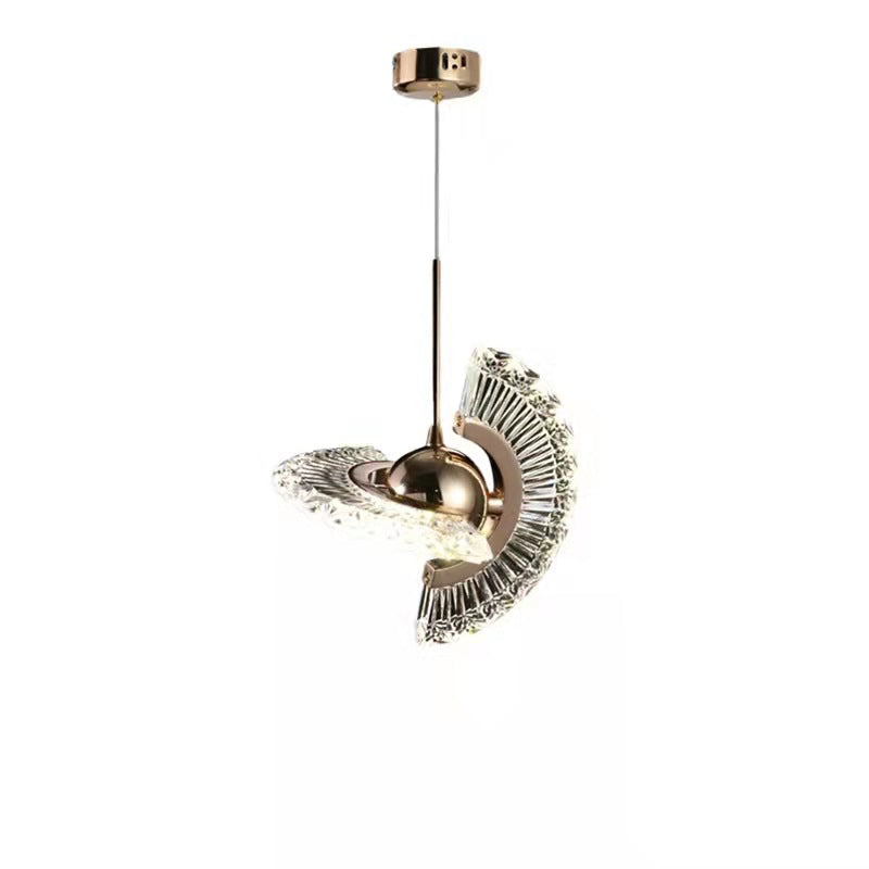 مصباح LED معلّق بتصميم صليب دوار فاخر عصري من الأكريليك لغرفة المعيشة