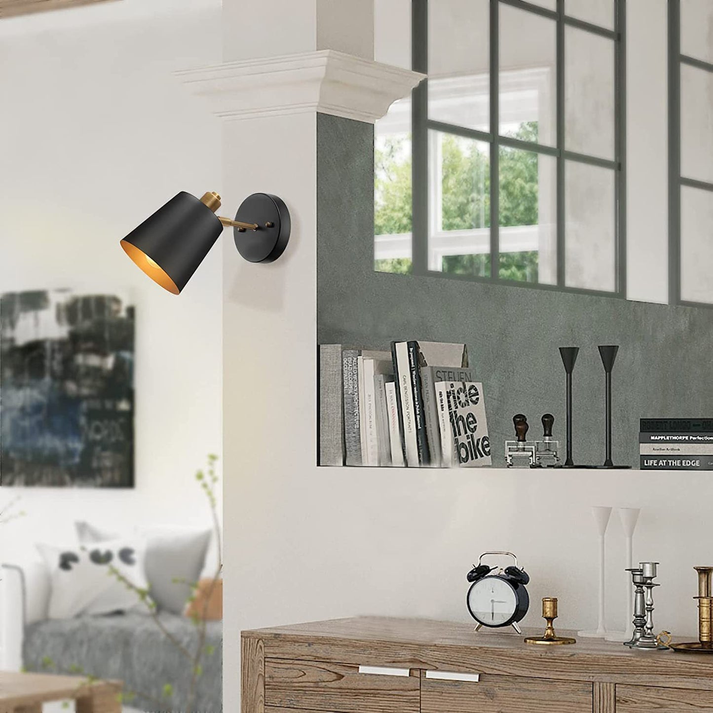 Contemporary Industrial Cylinder Iron 1-Light Wall Sconce Lamp For Bedroom
