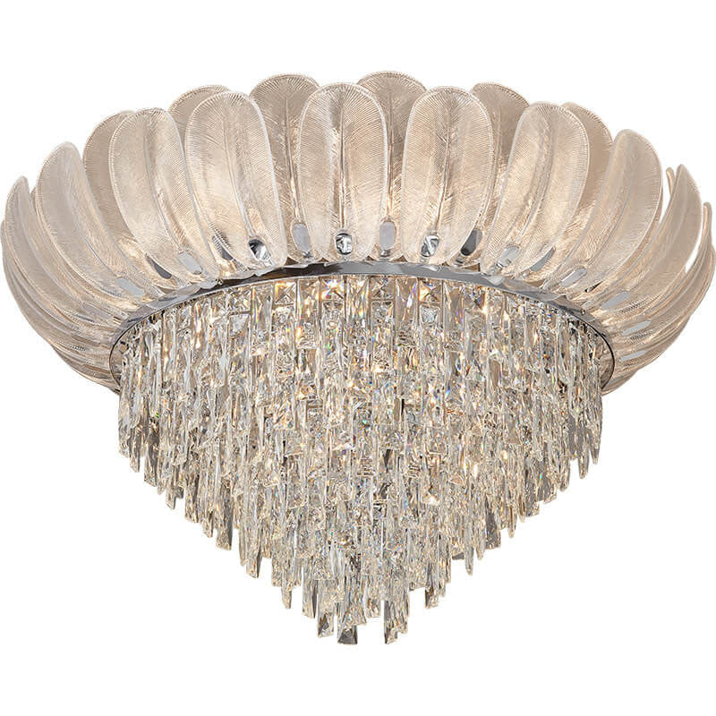 Modern European Luxury Crystal Glass 9/12/16 Lights Flush Mount Ceiling Light