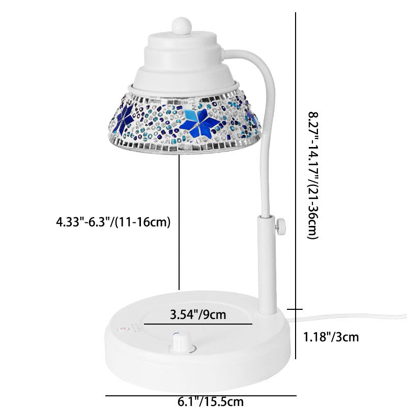 Contemporary Scandinavian Disc Cylinder Iron Plastic Crystal 1-Light Aromatherapy Melting Wax Table Lamp For Bedroom