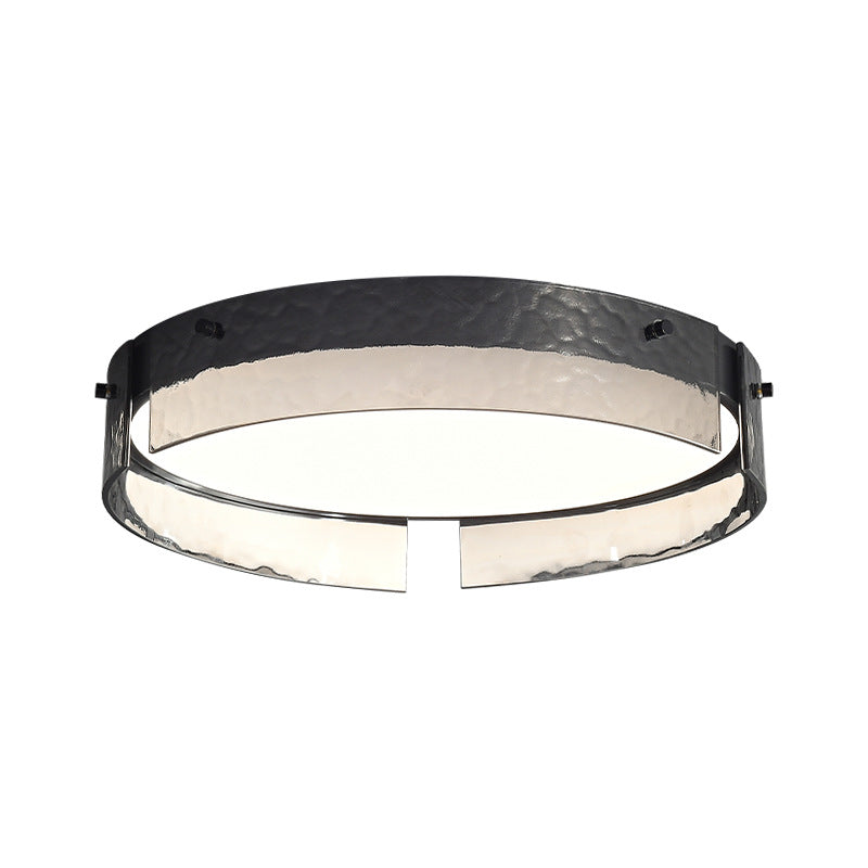 Modern Minimal Round Copper Glass LED Flush Mount Lighting