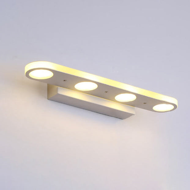 Modern Simple White Long Oval Acrylic Vanity Light 4/6 Light Wall Sconce Lamp