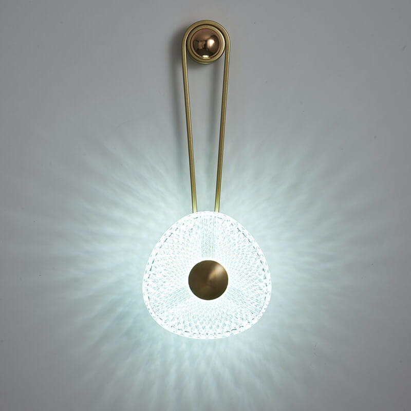 Modern Luxury Round Acrylic Metal Hanging LED Wall Sconce Lamp