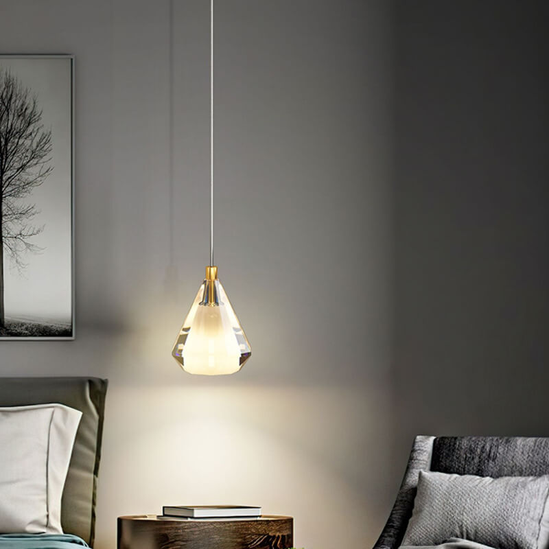 Contemporary Nordic Crystal Drop1-Light Pendant Light For Bedroom