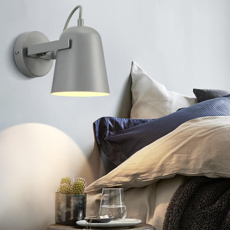 Nordic Macaron Iron Cylinder Dome 1-Light Wall Sconce Lamp