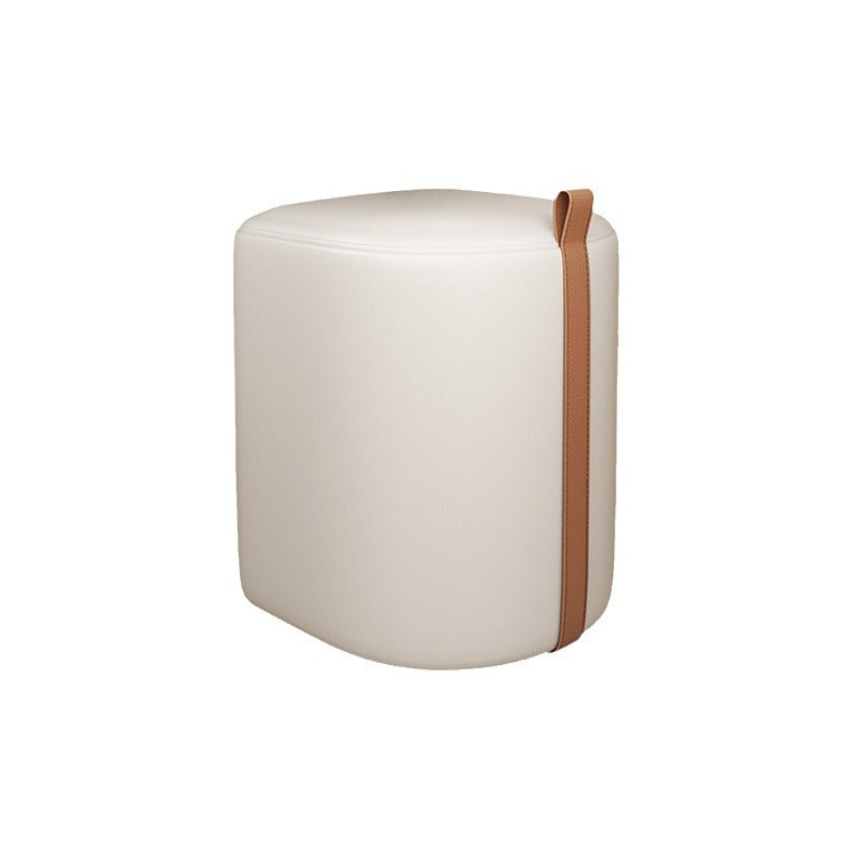 Contemporary Nordic Faux Leather Cylinder Vanity Stool For Bedroom