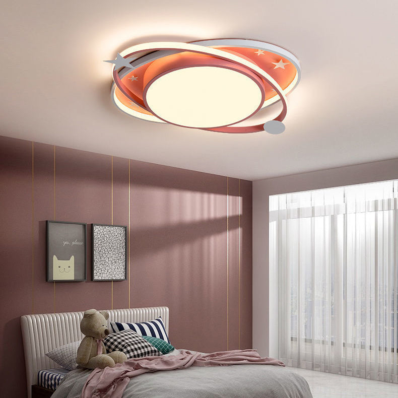مصباح سقف LED دائري بيضاوي الشكل من الأكريليك والألومنيوم بتصميم آرت ديكو حديث لغرفة النوم
