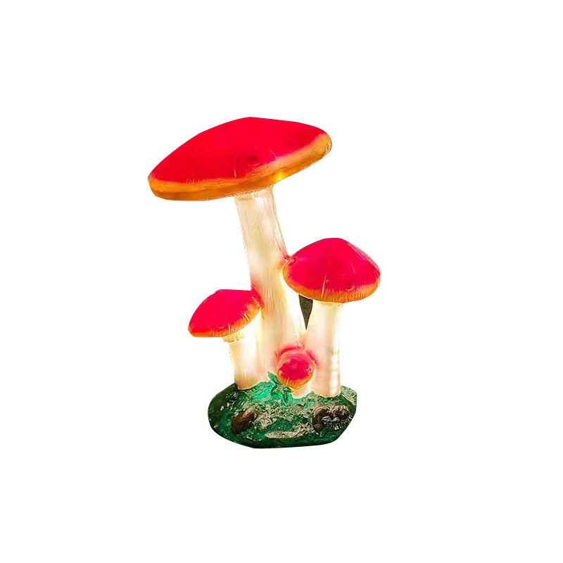 Modern Art Deco Solar Waterproof Mushroom Resin Glass Fibre LED Landscape Lighting Outdoor Light For Garden