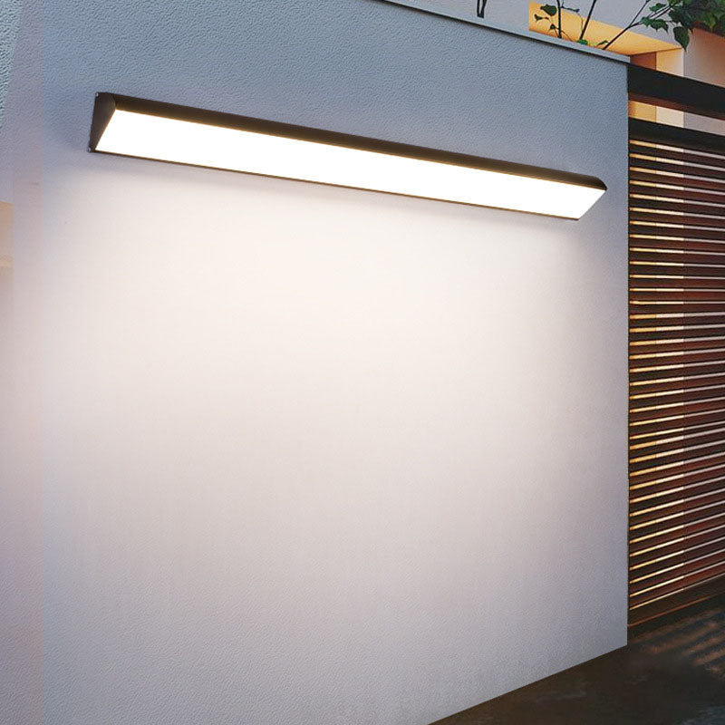 Contemporary Industrial Waterproof Aluminum Rectangular Frame Acrylic LED Wall Sconce Lamp For Outdoor Patio