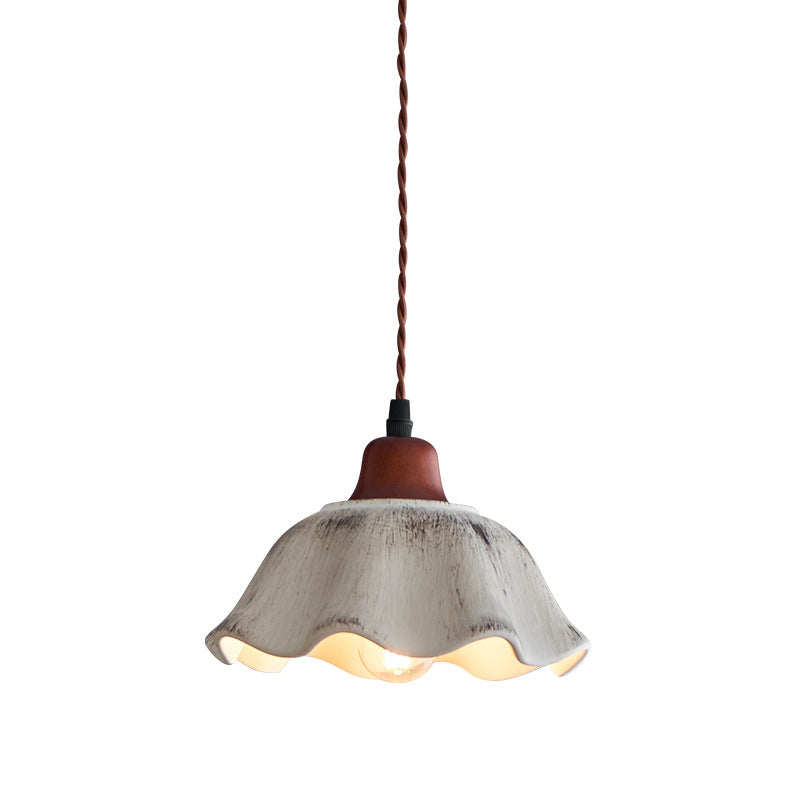 مصباح معلق حديث عتيق من السيراميك والخشب الصلب مزود بمصباح واحد