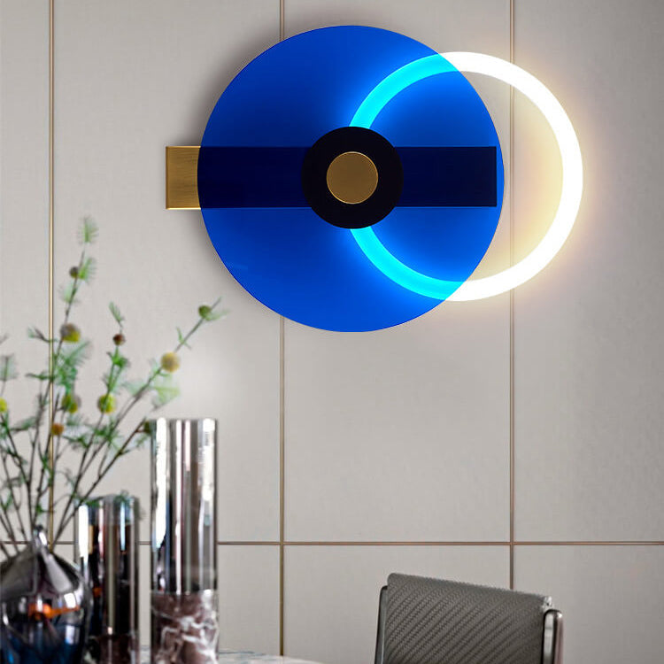 モダンなカラーの明るいアクリル製ラウンドLEDウォールスコンスランプ