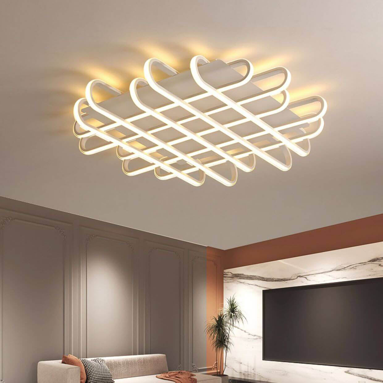 Modern Creative Waffle Iron Silicone Acrylic Silicone LED Flush Mount Ceiling Light