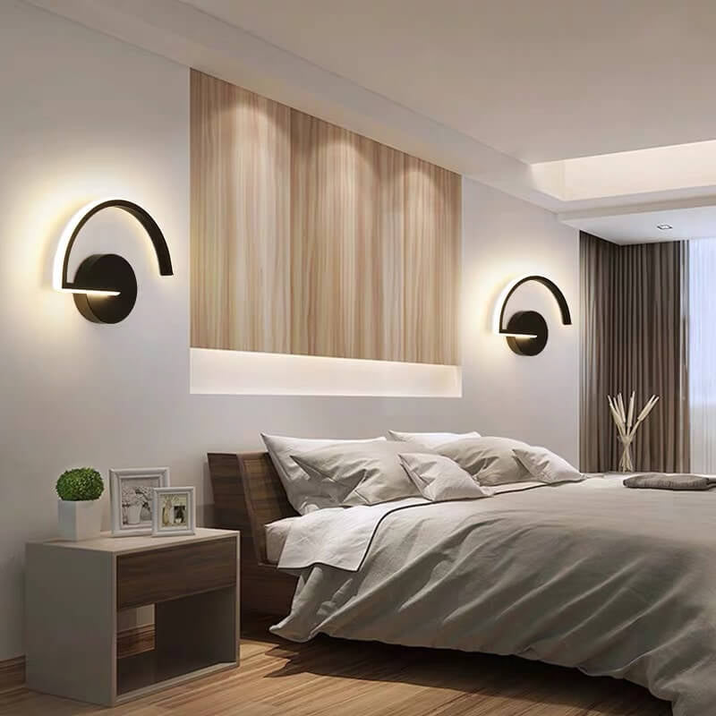 Modern Creative Half Round Iron LED Wall Sconce Lamp