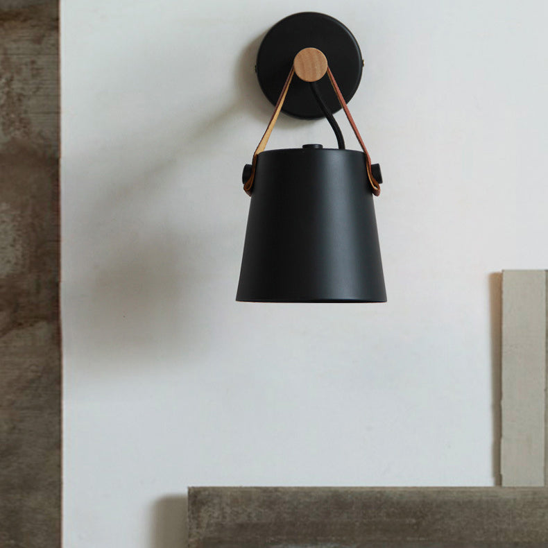 Traditional Vintage Iron Prismatic Round 1-Light Wall Sconce Lamp For Bedroom