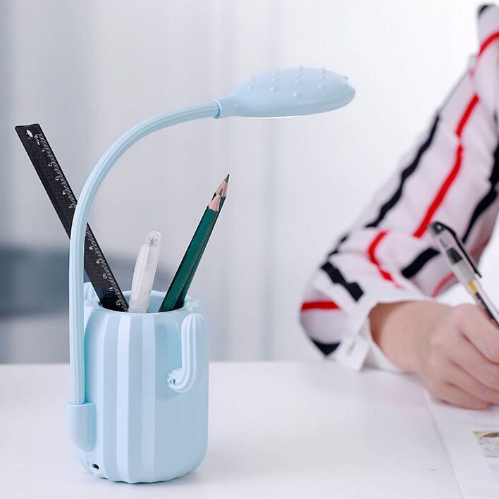 Modern Children's Plastic Cactus Pencil Eye Protection USB LED Table Lamp
