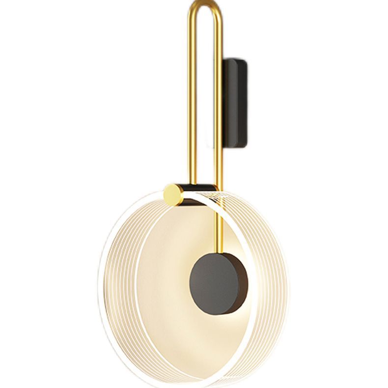 Modern Minimalist Iron Acrylic Round Ring LED Wall Sconce Lamp For Bedside