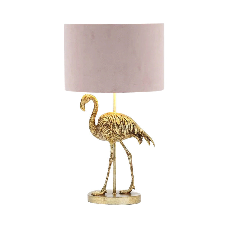Nordic Luxury Flamingo Resin Fabric 1-Light Table Lamp