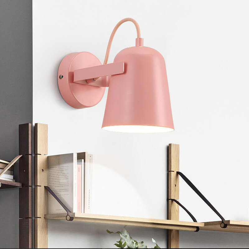 Nordic Macaron Iron Cylinder Dome 1-Light Wall Sconce Lamp