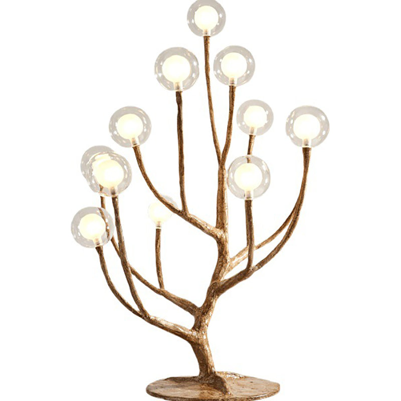 Contemporary Scandinavian Branch Polymer Metal Glass 8/12 Light Table Lamp For Bedroom