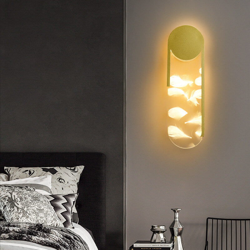 مصباح حائط LED هندسي من الأكريليك بتأثير الريش الفاخر