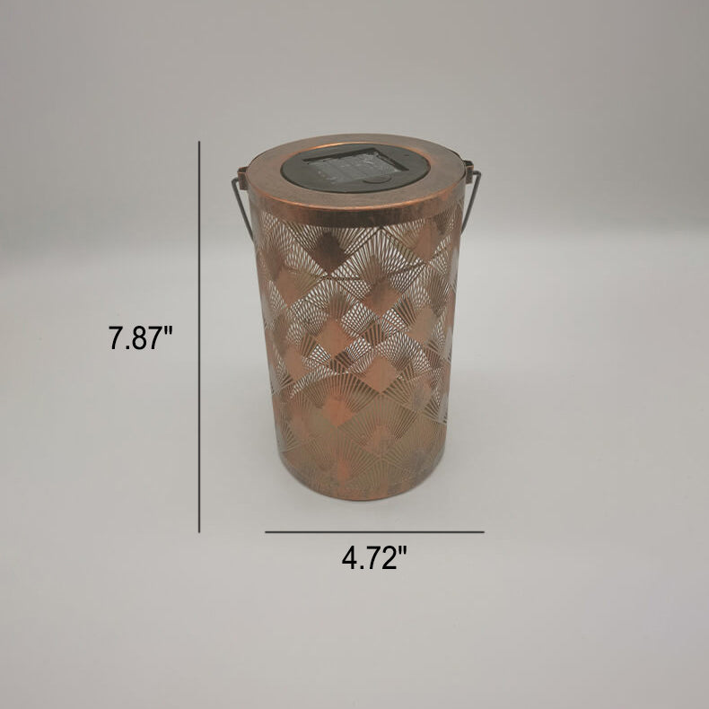 Solar Retro Iron Cylinder Outdoor LED Decorative Light
